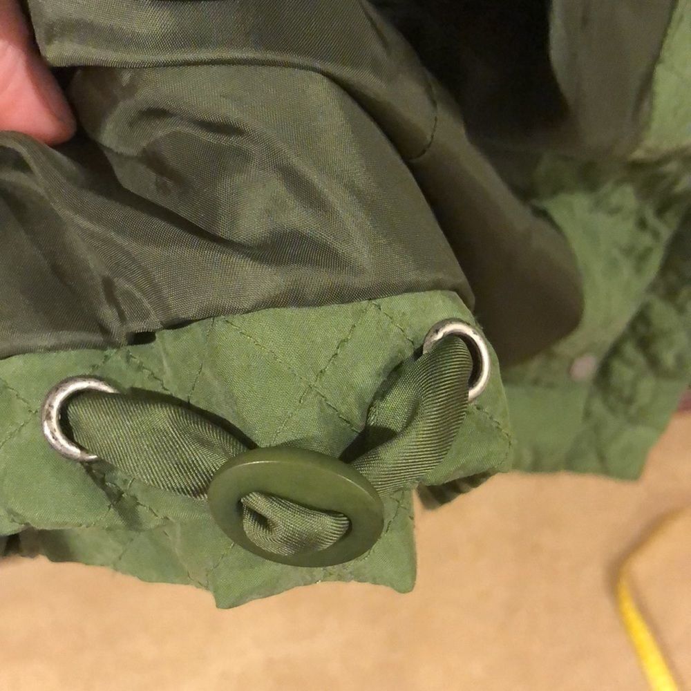 Eileen Fisher green silk zip up jacket - Picture 9 of 9
